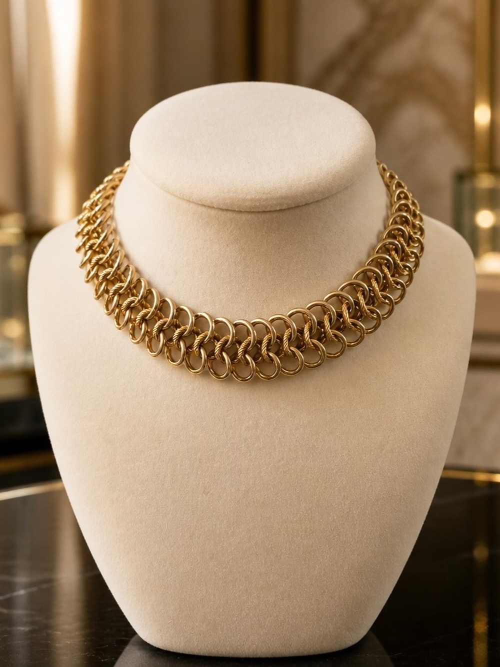 Gold Chain Link Choker Necklace - Women Jewelry